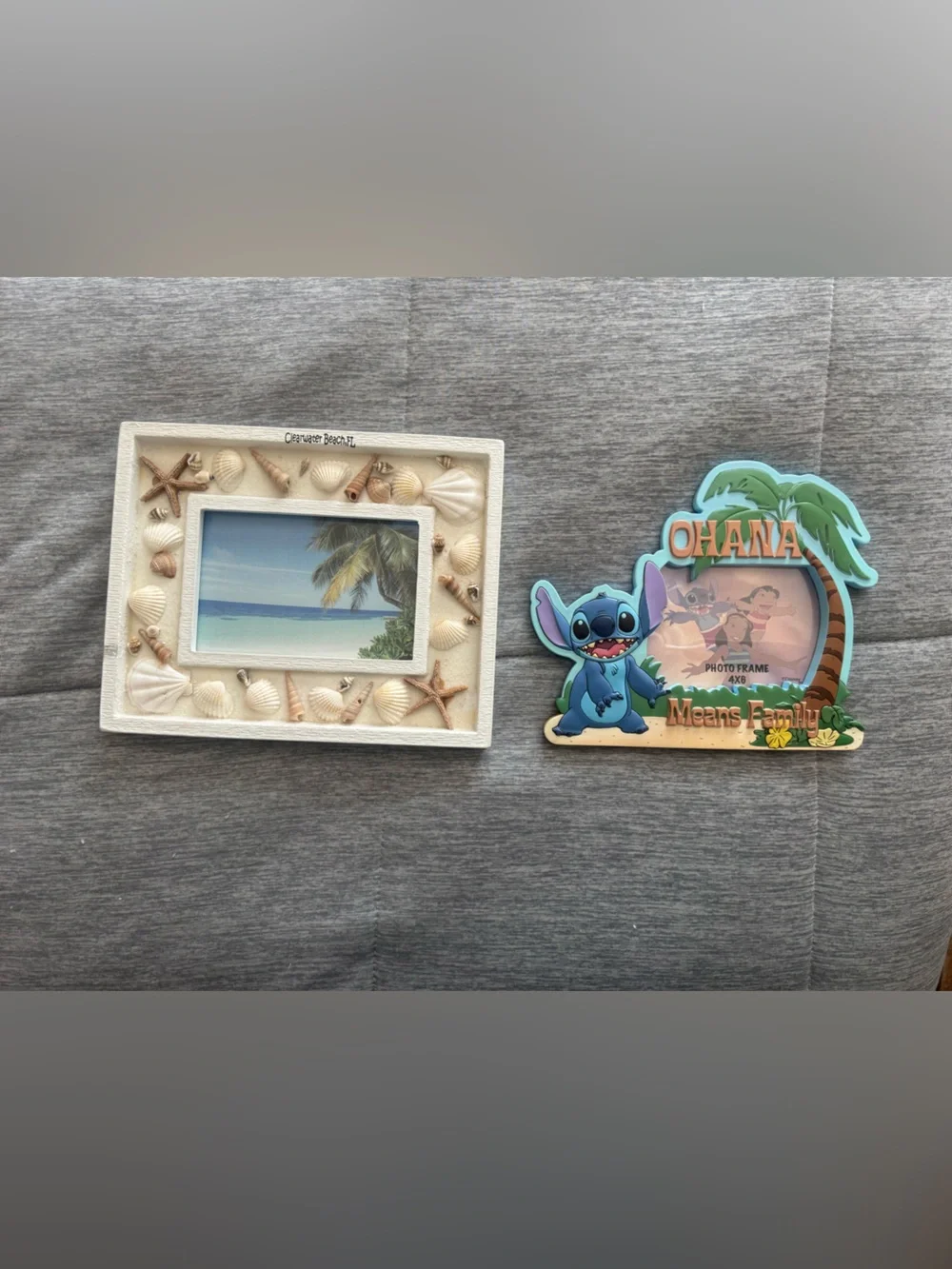 Disney Stitch Ohana Beach Photo Frame in Blue and Tan